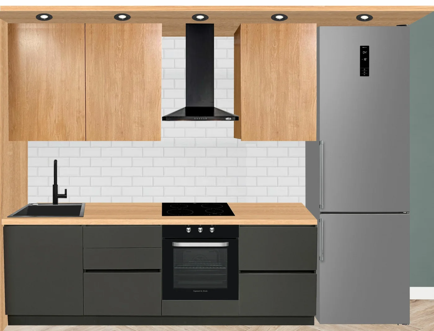 Кухонный гарнитур Natural Home Clean "Бостон" 240см, цвет Дуб Сомона